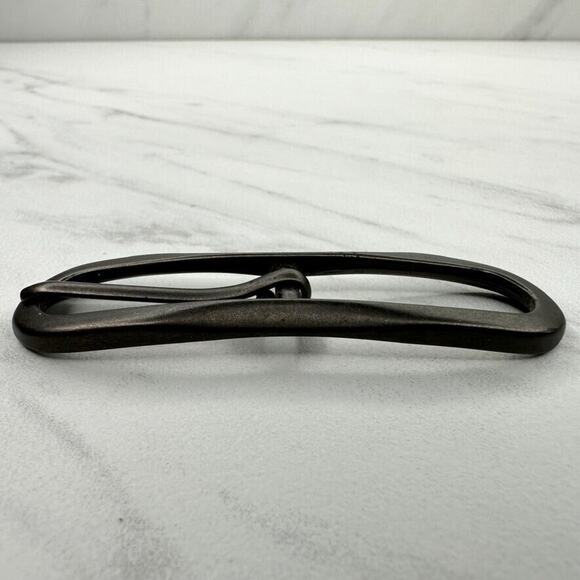 Dark Bronze Tone Skinny Simple Basic Belt Buckle - Picture 5 of 7